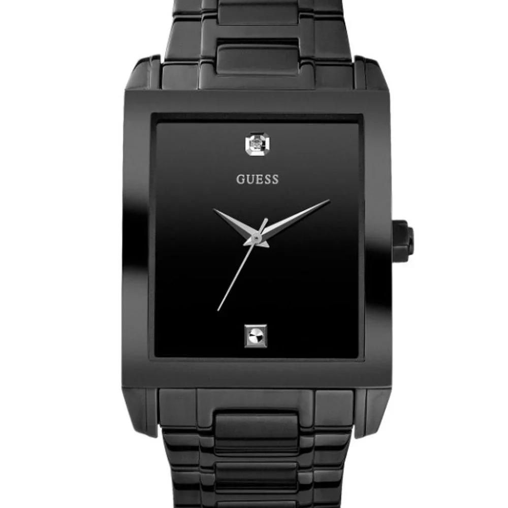 Guess Men's Diamond Accent Black Ion Plated Stainless Steel Bracelet - Picture 1 of 8